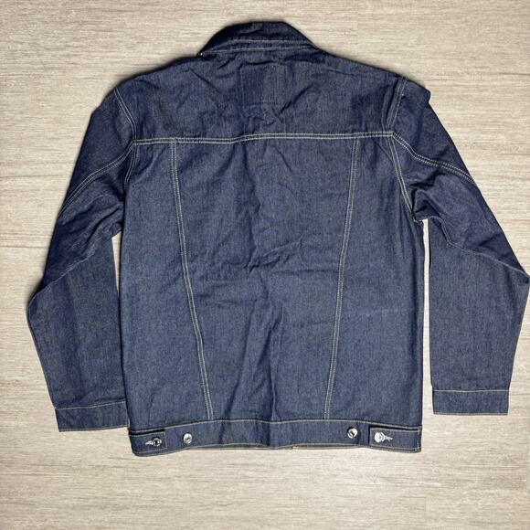 Vintage PJ Mark Jean Jacket Dark Wash Denim Y2K Men's XL Button Collared Trucker - Picture 2 of 8